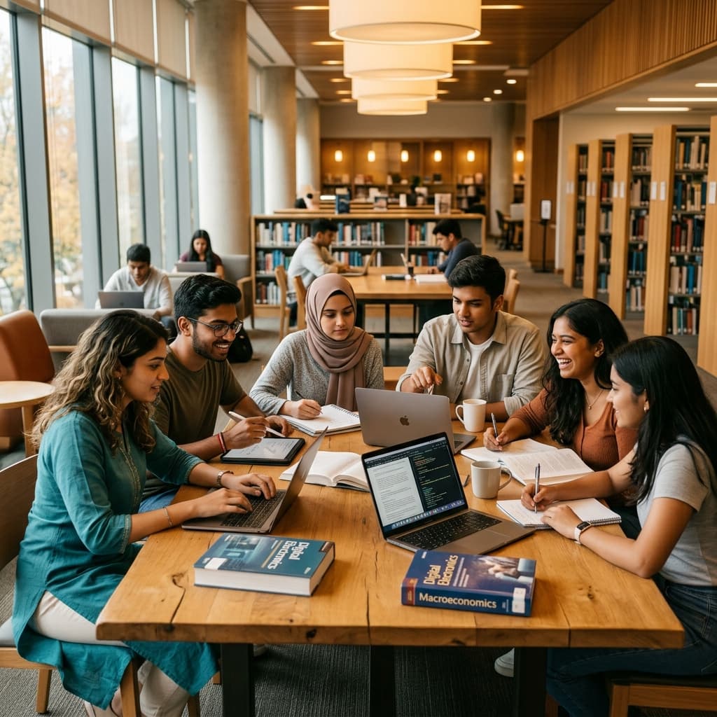Students studying